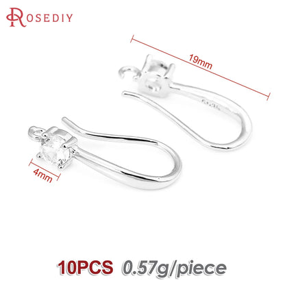 18K Gold Color Brass with Zircon Round Earrings Hooks High Quality Diy Jewelry Making Supplies Earrings Accessories for Women