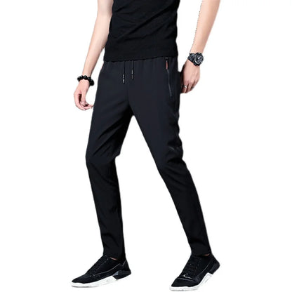 Men's Casual Pants Stretch Slim Fit Elastic Waist Jogger Korean Classic Blue Black Gray Male Brand Trousers Plus Size 4XL 5XL