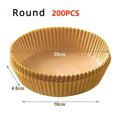 300PCS Air Fryer Disposable Paper Square Round Baking Paper Barbecue Plate NonStick Mat Kitchen Oven Oil Absorbing Paper Tool